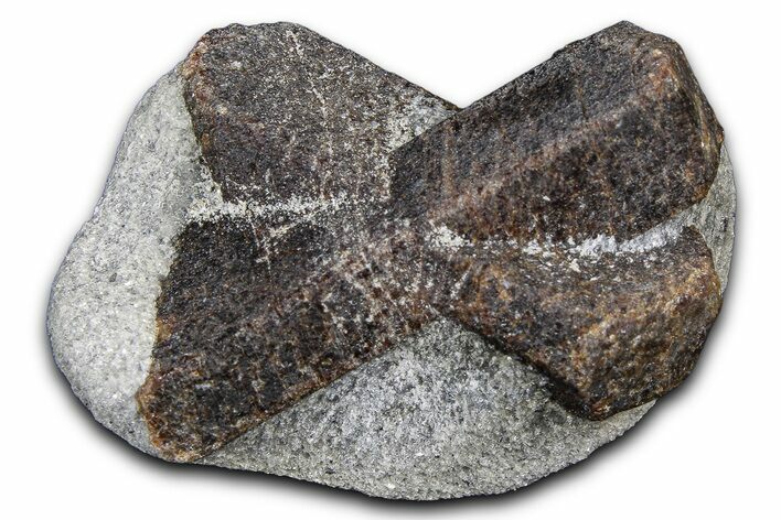 Twinned Staurolite Cross In Glittering Mica-Schist - Russia #380638